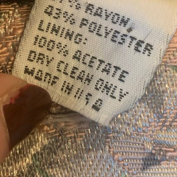 Vintage Nah Nah Collections Brocade 80's Jacket 22 Pink Floral  Beaded Womens - Picture 9 of 9